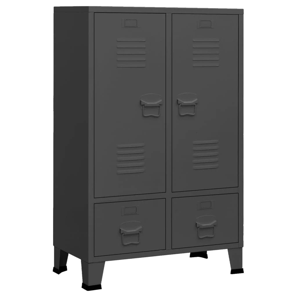 vidaXL Industrial Wardrobe White 67x35x107 cm Steel - Wardrobe