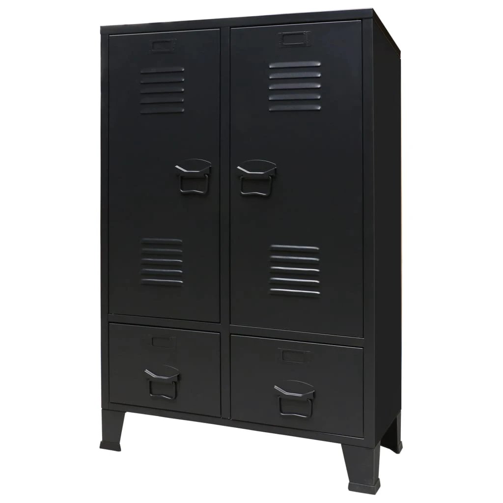 vidaXL Industrial Wardrobe White 67x35x107 cm Steel - Wardrobe