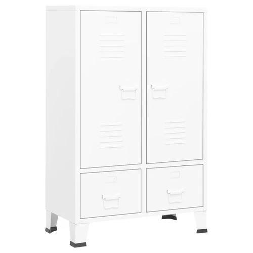 vidaXL Industrial Wardrobe White 67x35x107 cm Steel - Wardrobe