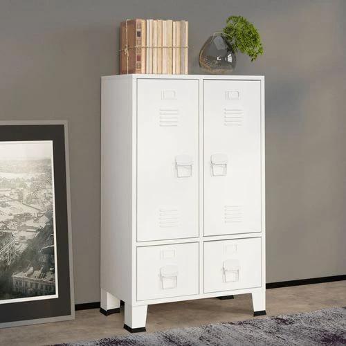 vidaXL Industrial Wardrobe White 67x35x107 cm Steel by vidaXL