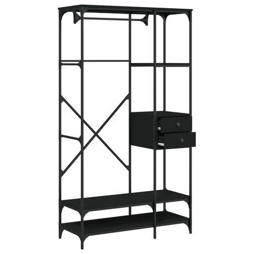 vidaXL Wardrobe with Drawers Black 100x40x180 cm Engineered Wood - Wardrobe
