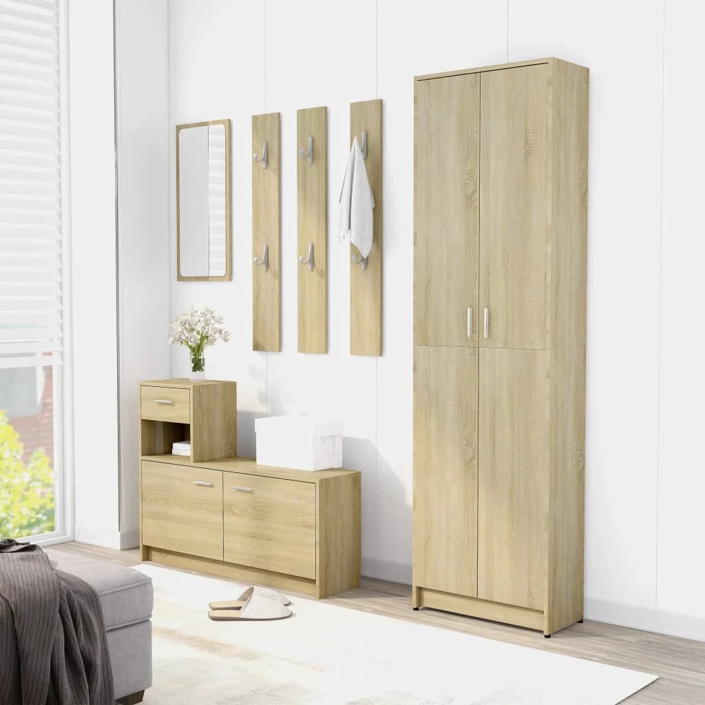 vidaXL Hallway Wardrobe Smoked Oak 55x25x189 cm Engineered Wood - Wardrobe