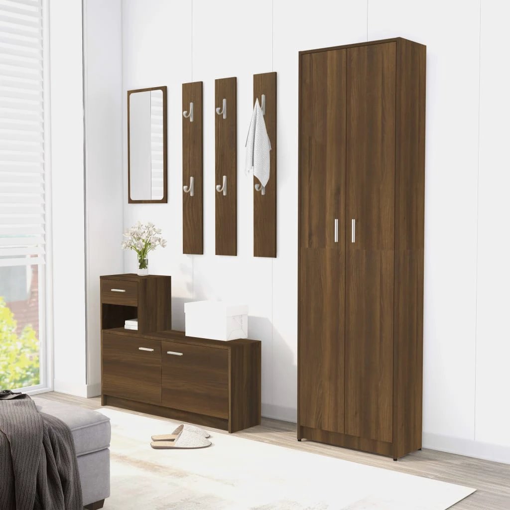 vidaXL Hallway Wardrobe Smoked Oak 55x25x189 cm Engineered Wood - Wardrobe