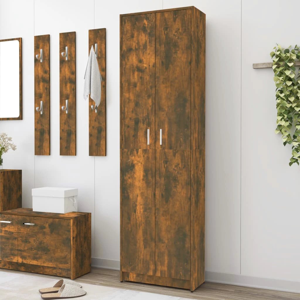 vidaXL Hallway Wardrobe Smoked Oak 55x25x189 cm Engineered Wood - Wardrobe