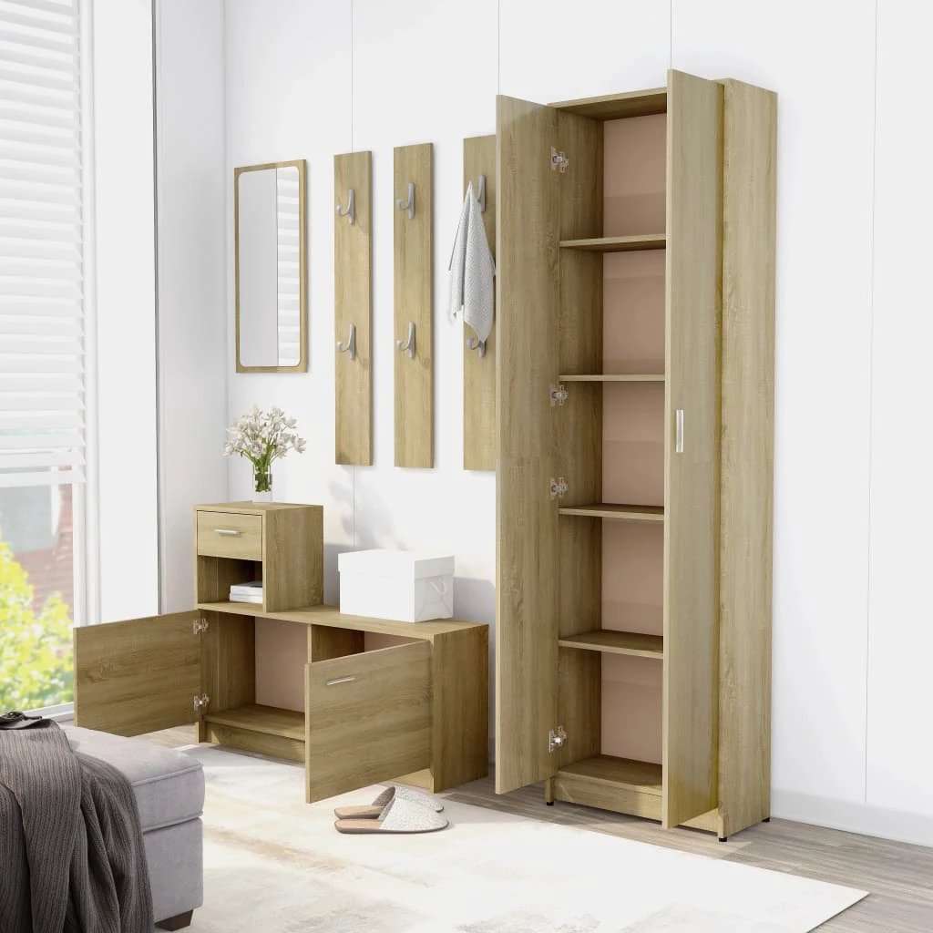 vidaXL Hallway Wardrobe Smoked Oak 55x25x189 cm Engineered Wood - Wardrobe