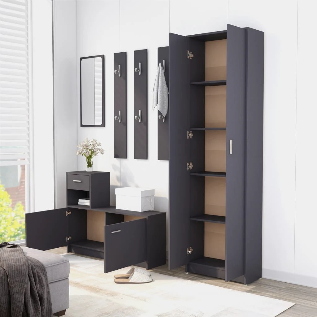 vidaXL Hallway Wardrobe Smoked Oak 55x25x189 cm Engineered Wood - Wardrobe