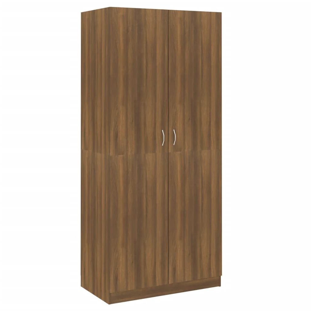 vidaXL Wardrobe Smoked Oak 90x50x200 cm Engineered Wood - Wardrobe