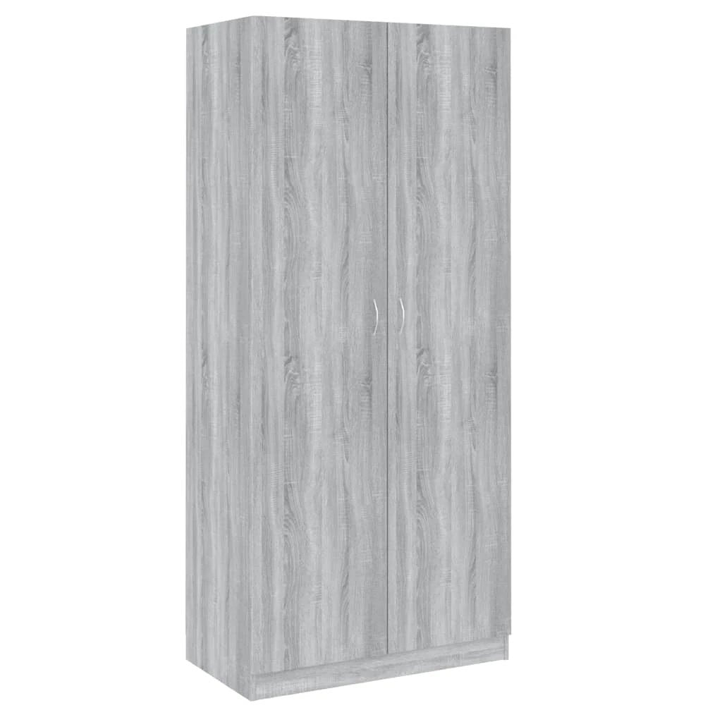 vidaXL Wardrobe Smoked Oak 90x50x200 cm Engineered Wood - Wardrobe