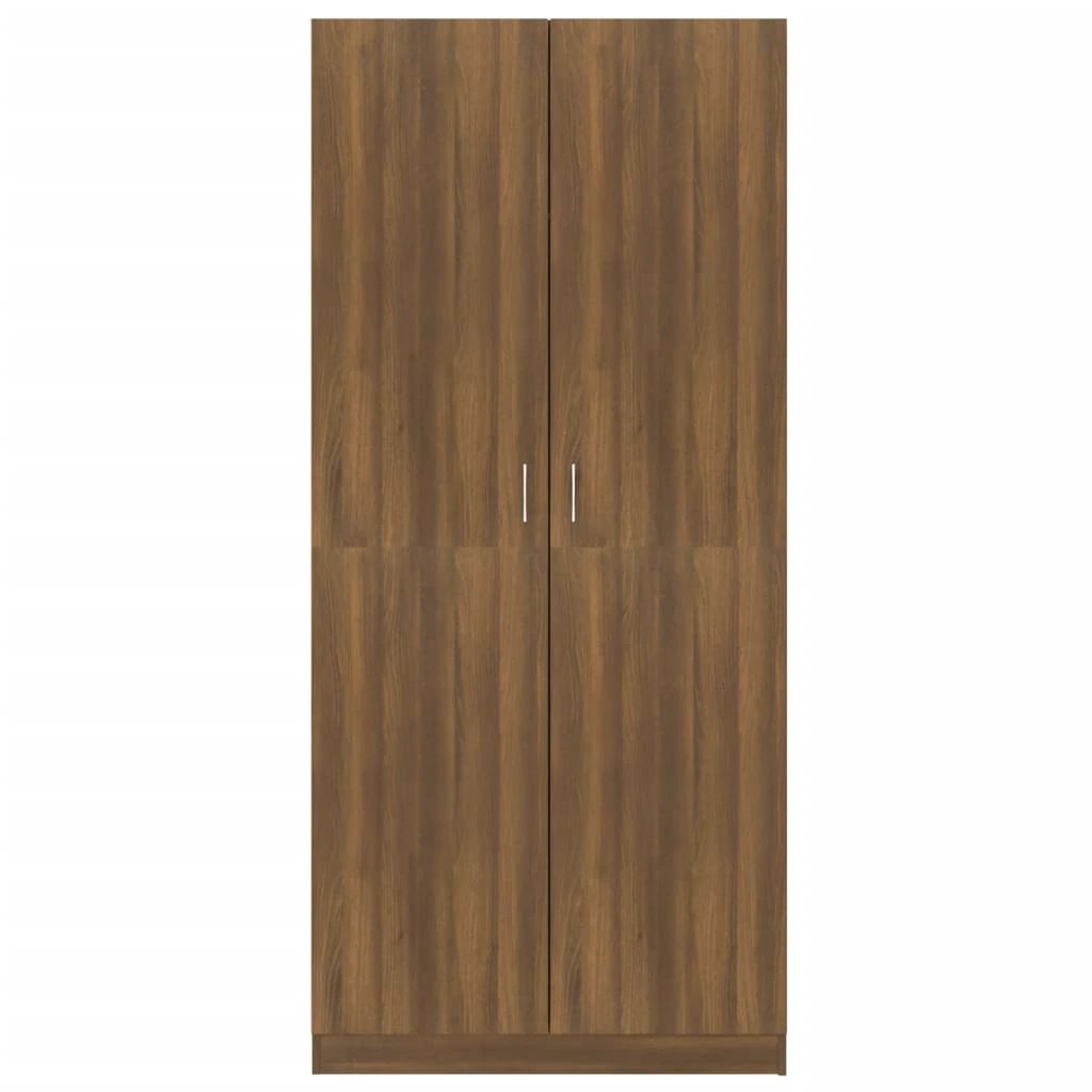 vidaXL Wardrobe Smoked Oak 90x50x200 cm Engineered Wood - Wardrobe
