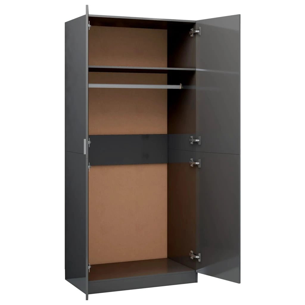 vidaXL Wardrobe Smoked Oak 90x50x200 cm Engineered Wood by vidaXL