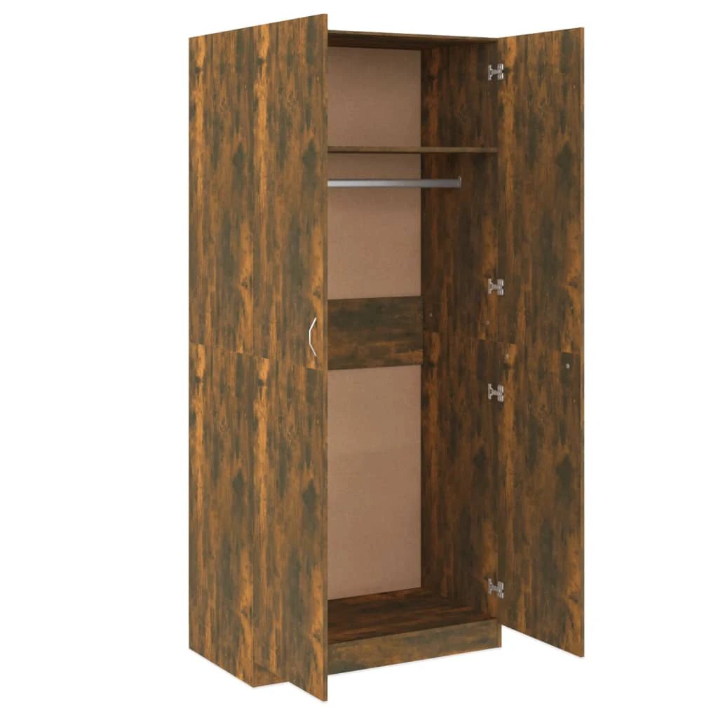 vidaXL Wardrobe Smoked Oak 90x50x200 cm Engineered Wood by vidaXL