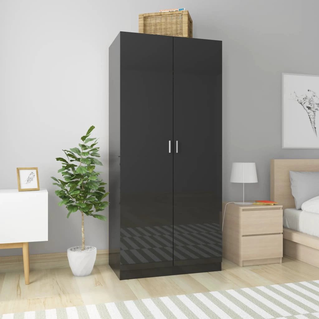 vidaXL Wardrobe Smoked Oak 90x50x200 cm Engineered Wood - Wardrobe