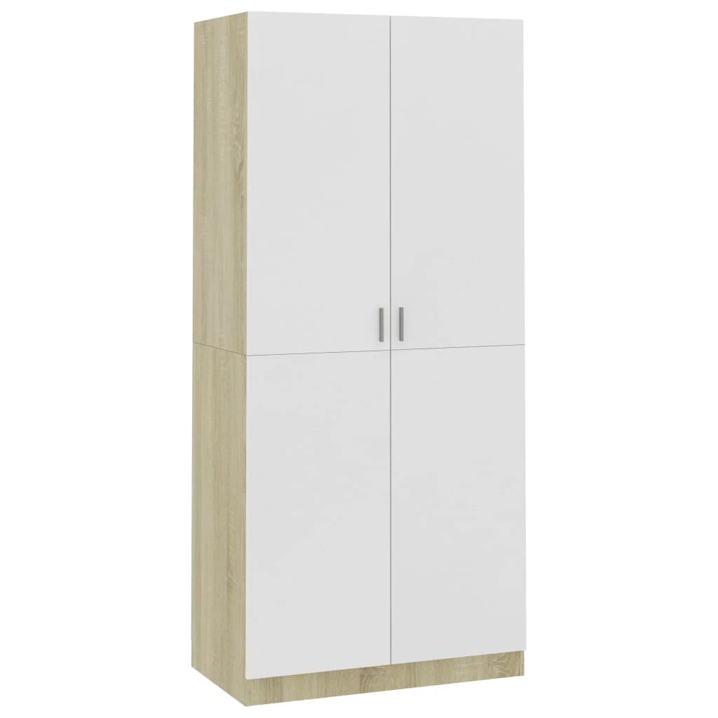 vidaXL Wardrobe Smoked Oak 90x50x200 cm Engineered Wood - Wardrobe