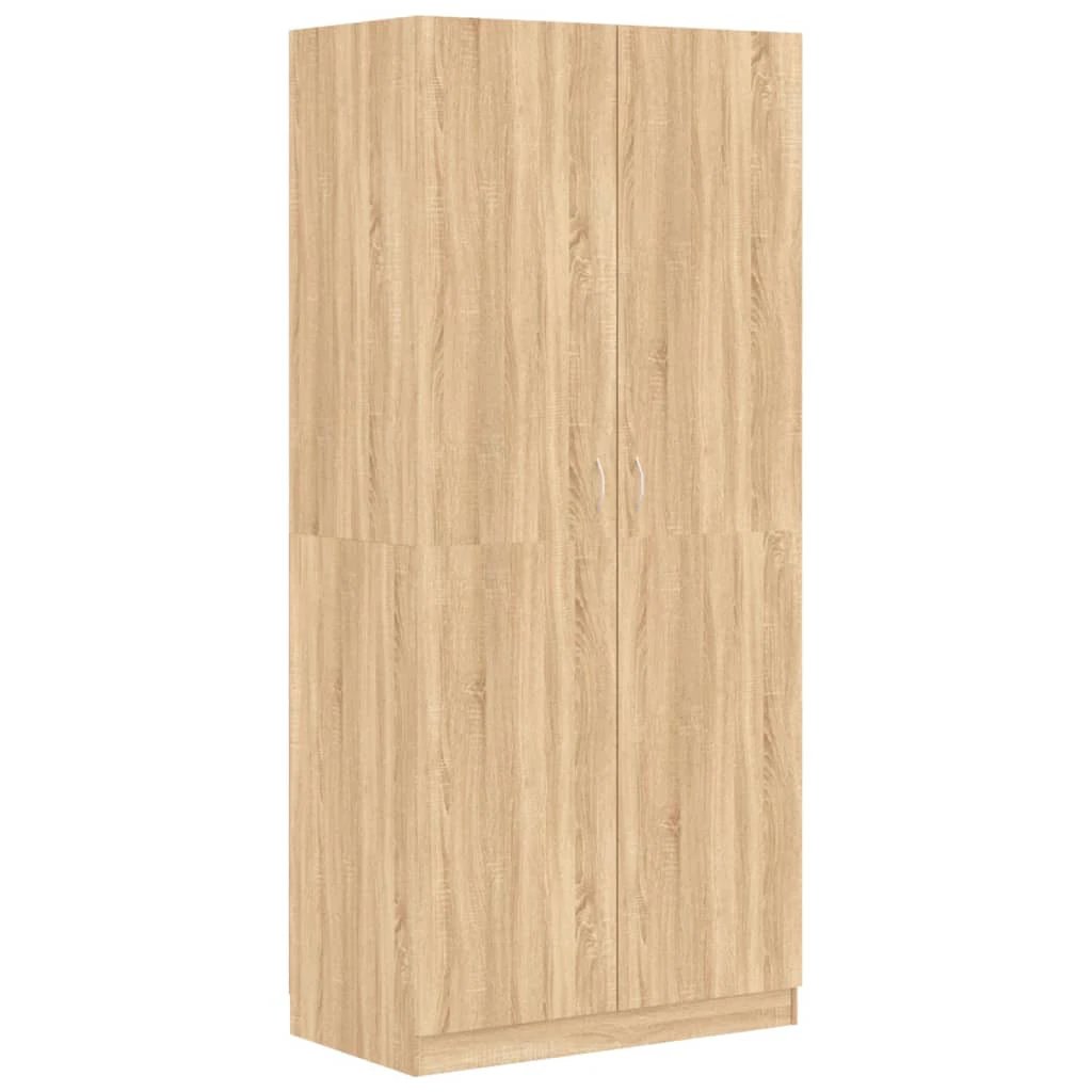 vidaXL Wardrobe Smoked Oak 90x50x200 cm Engineered Wood by vidaXL