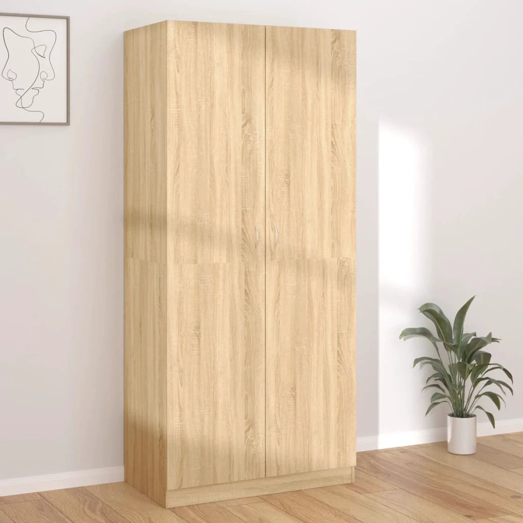 vidaXL Wardrobe Smoked Oak 90x50x200 cm Engineered Wood by vidaXL