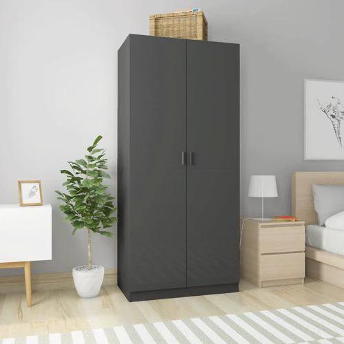 vidaXL Wardrobe Smoked Oak 90x50x200 cm Engineered Wood - Wardrobe
