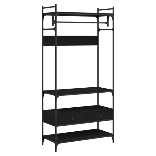 vidaXL vidaXL Wardrobe with Drawers Black 89x39x184.5 cm Engineered Wood - Wardrobe