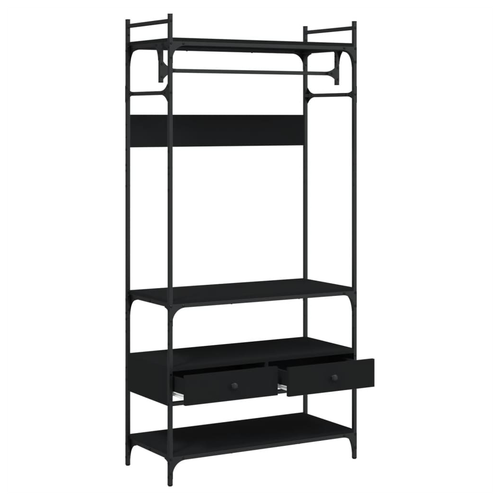 vidaXL vidaXL Wardrobe with Drawers Black 89x39x184.5 cm Engineered Wood - Wardrobe