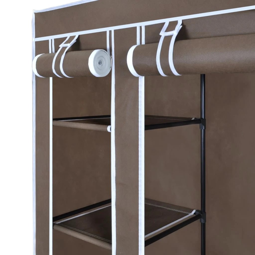 vidaXL vidaXL Fabric Wardrobe with Compartments and Rods 45x150x176 cm Black - Wardrobe