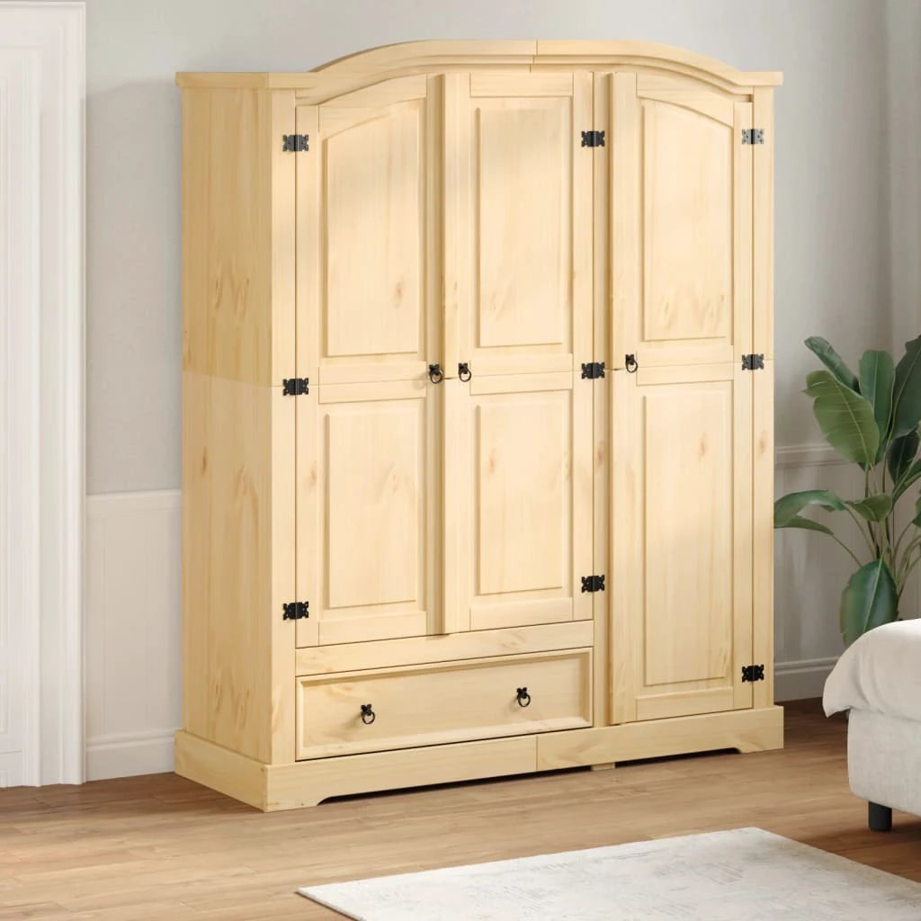 vidaXL Wardrobe Corona 151.5x52x186 cm Solid Wood Pine by vidaXL