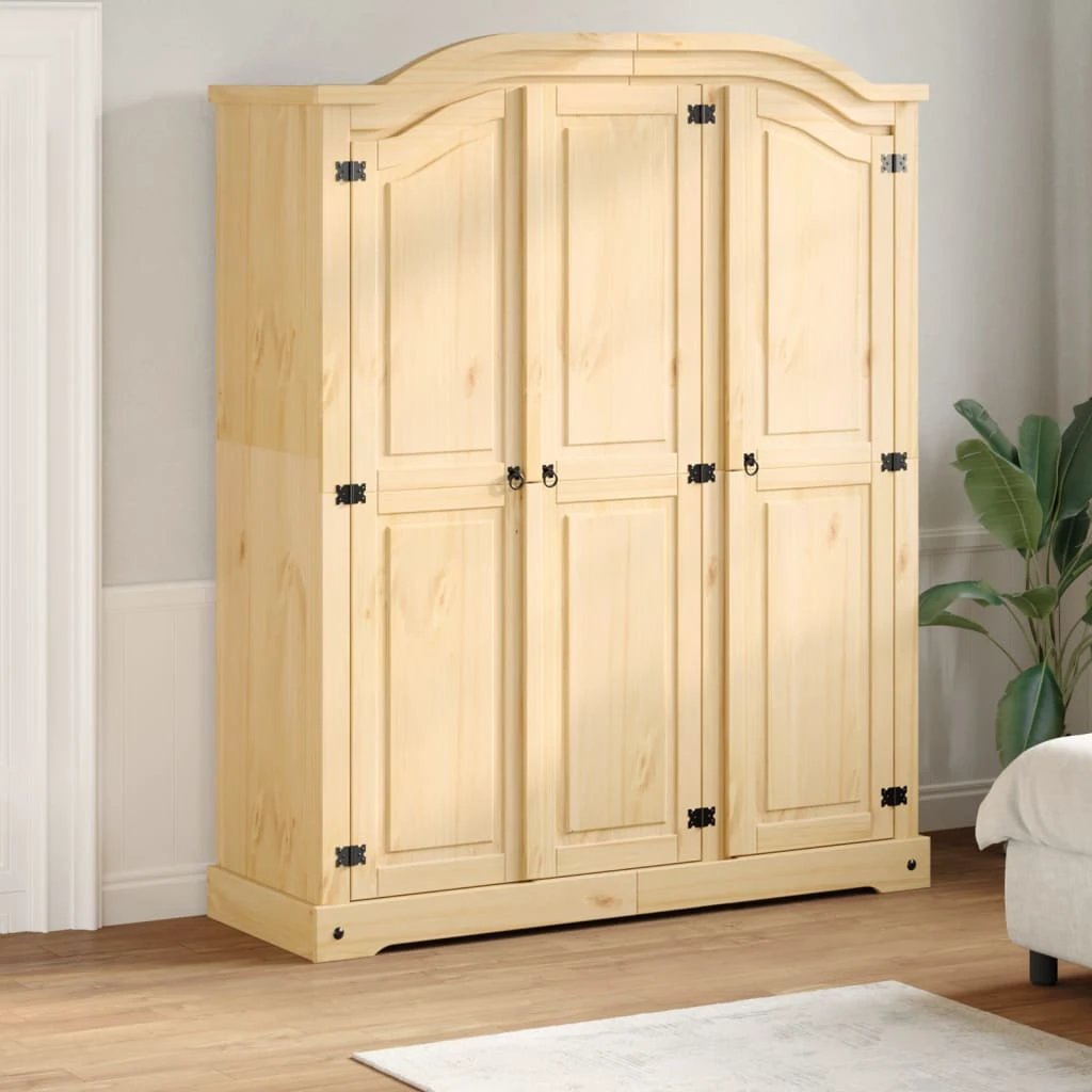 vidaXL Wardrobe Corona 151.5x52x186 cm Solid Wood Pine - Wardrobe