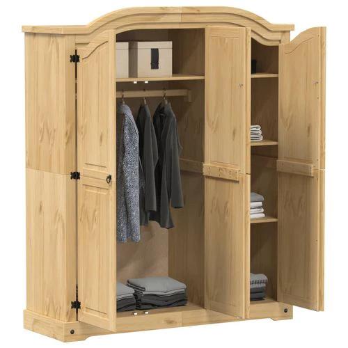 vidaXL Wardrobe Corona 151.5x52x186 cm Solid Wood Pine - Wardrobe