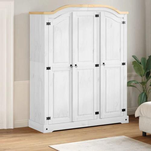 vidaXL Wardrobe Corona 151.5x52x186 cm Solid Wood Pine - Wardrobe