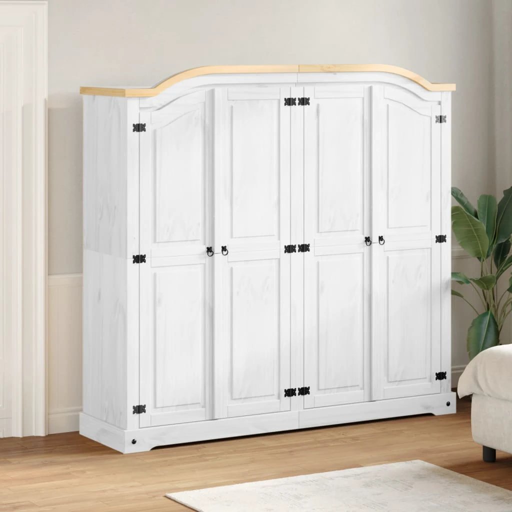 vidaXL Wardrobe Corona 194x52x186 cm Solid Wood Pine by vidaXL