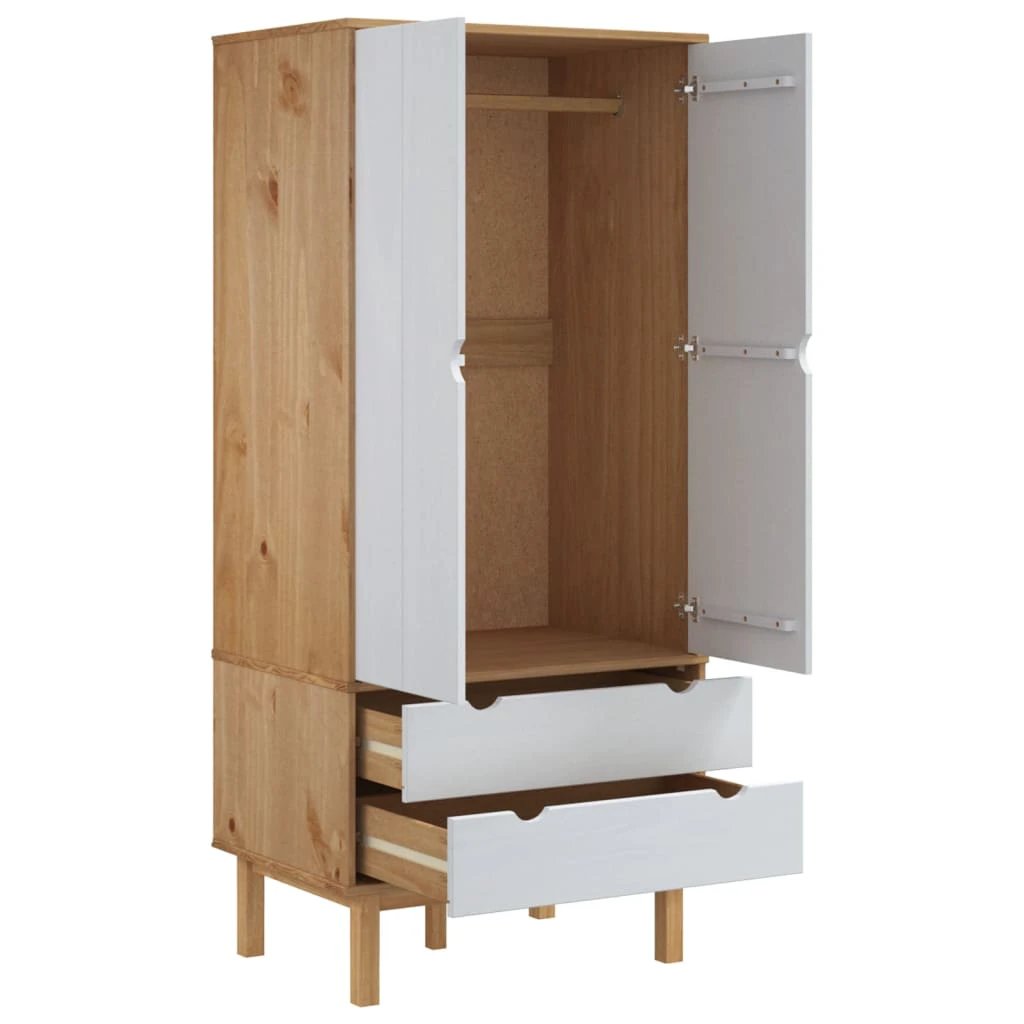vidaXL Wardrobe OTTA 76.5x53x172 cm Solid Wood Pine - Wardrobe
