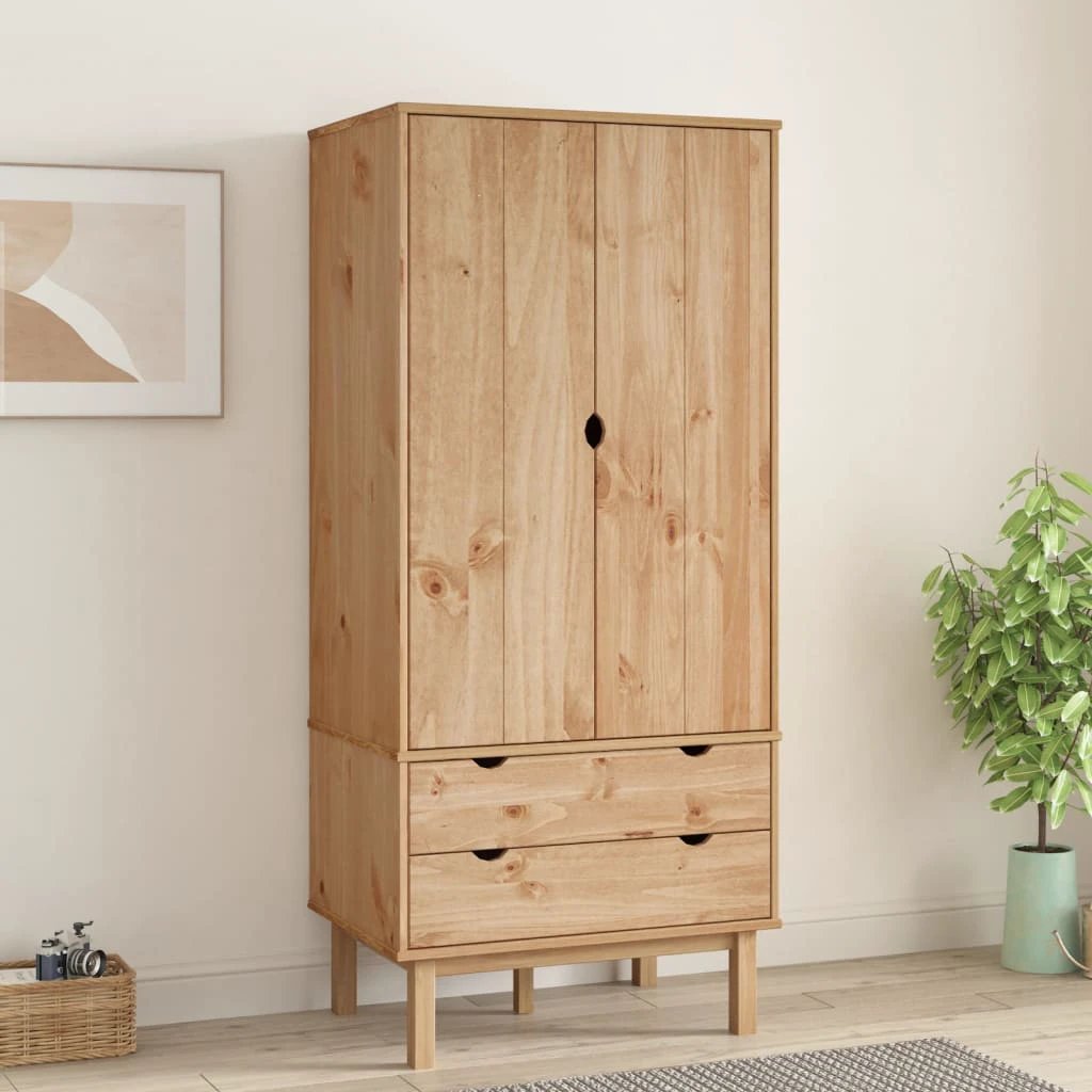 vidaXL Wardrobe OTTA 76.5x53x172 cm Solid Wood Pine - Wardrobe