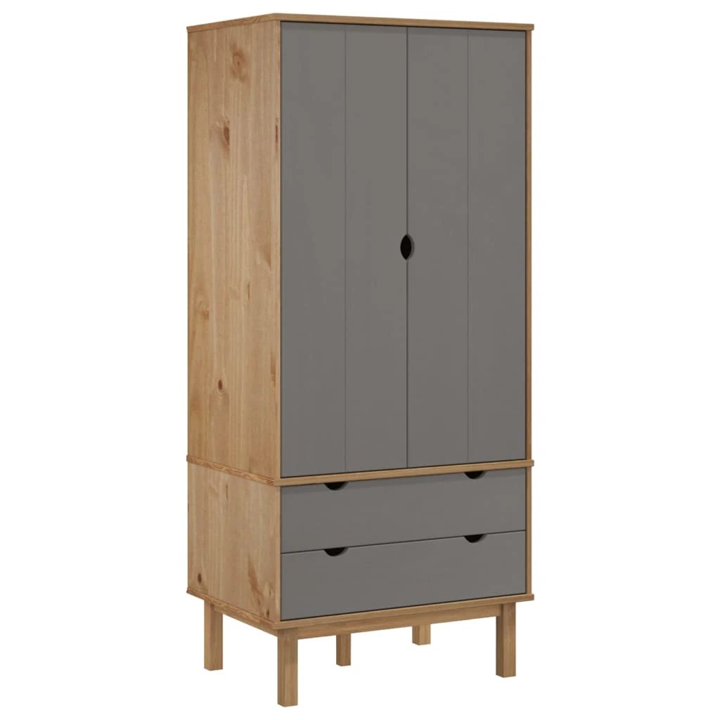 vidaXL Wardrobe OTTA 76.5x53x172 cm Solid Wood Pine - Wardrobe