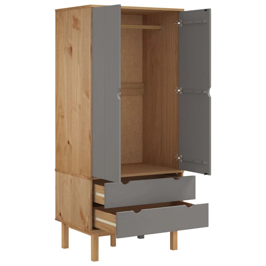 vidaXL Wardrobe OTTA 76.5x53x172 cm Solid Wood Pine - Wardrobe
