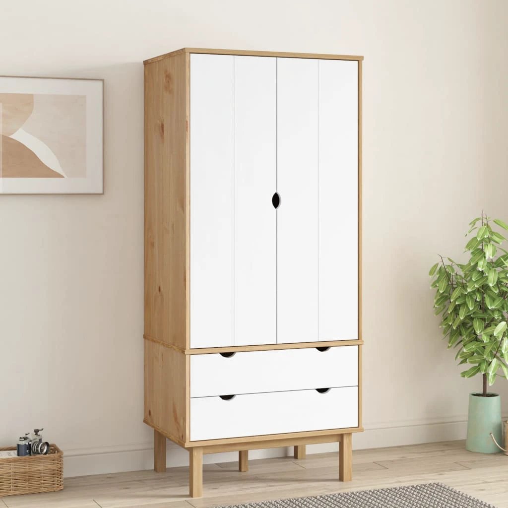 vidaXL Wardrobe OTTA 76.5x53x172 cm Solid Wood Pine - Wardrobe
