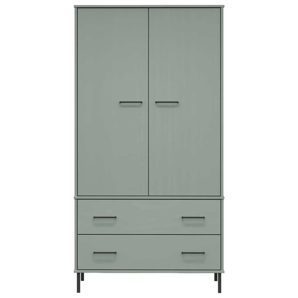 vidaXL Wardrobe with Metal Legs Brown 90x55x172.5 cm Solid Wood OSLO by vidaXL