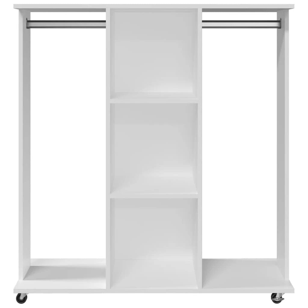 vidaXL Wardrobe with Wheels White 102x38x110 cm Engineered Wood - Wardrobe