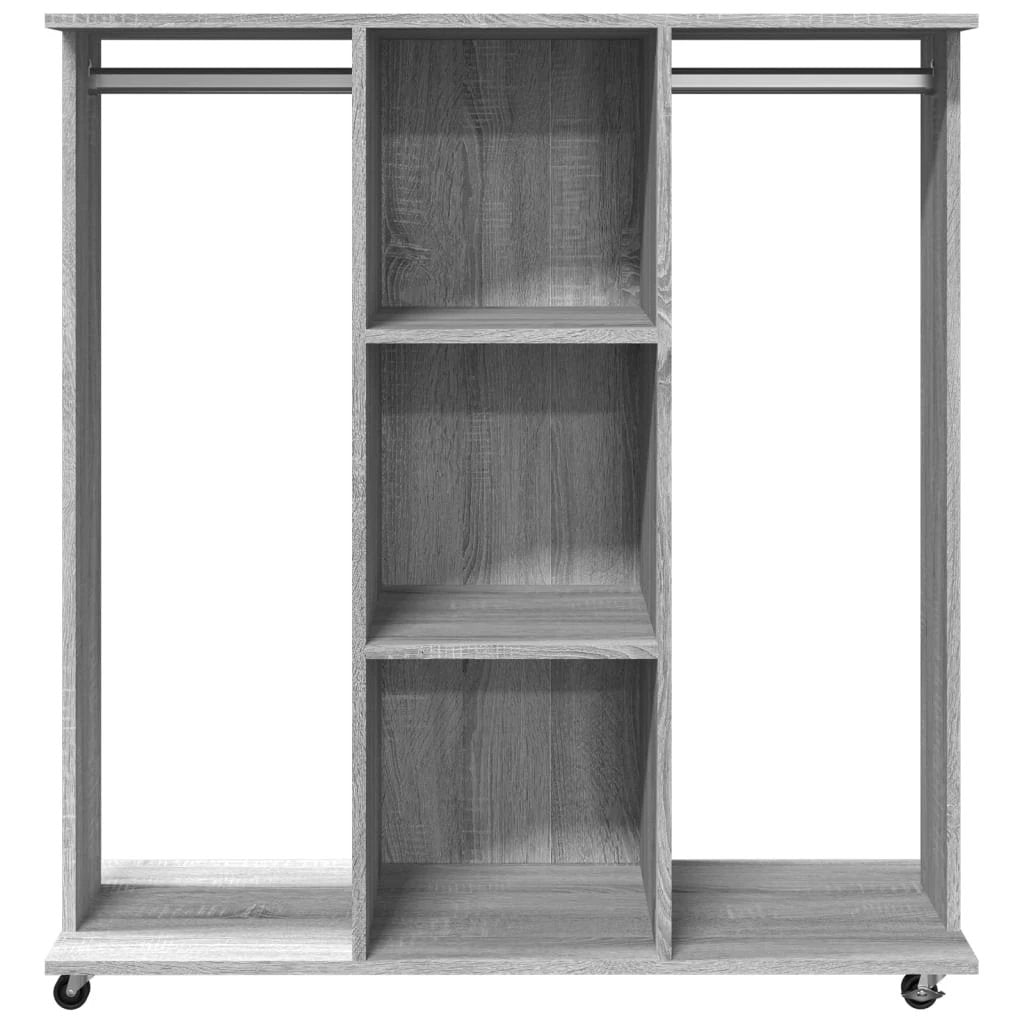 vidaXL Wardrobe with Wheels White 102x38x110 cm Engineered Wood - Wardrobe