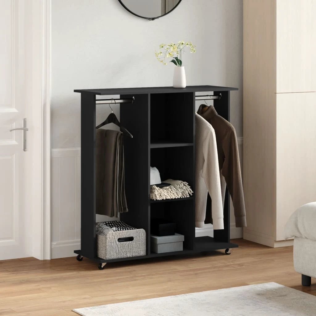 vidaXL Wardrobe with Wheels White 102x38x110 cm Engineered Wood by vidaXL