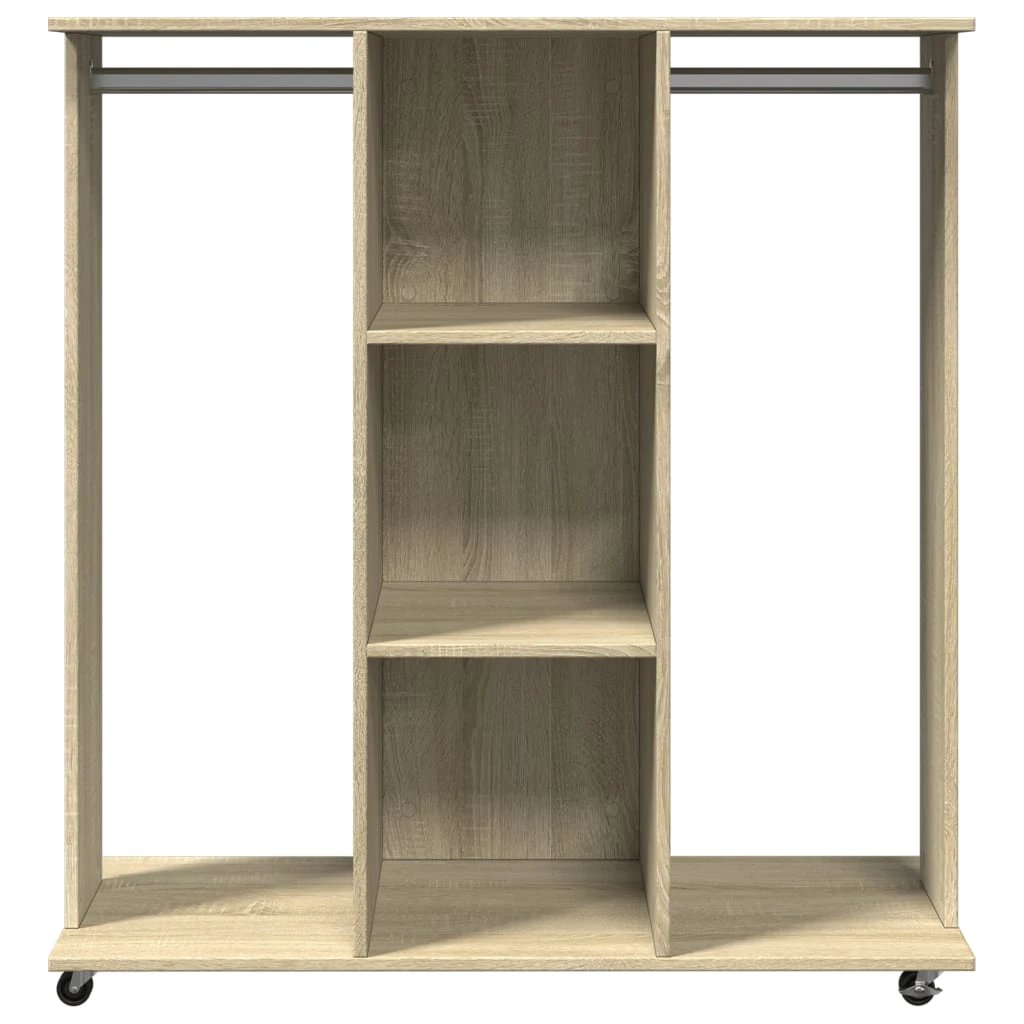vidaXL Wardrobe with Wheels White 102x38x110 cm Engineered Wood - Wardrobe
