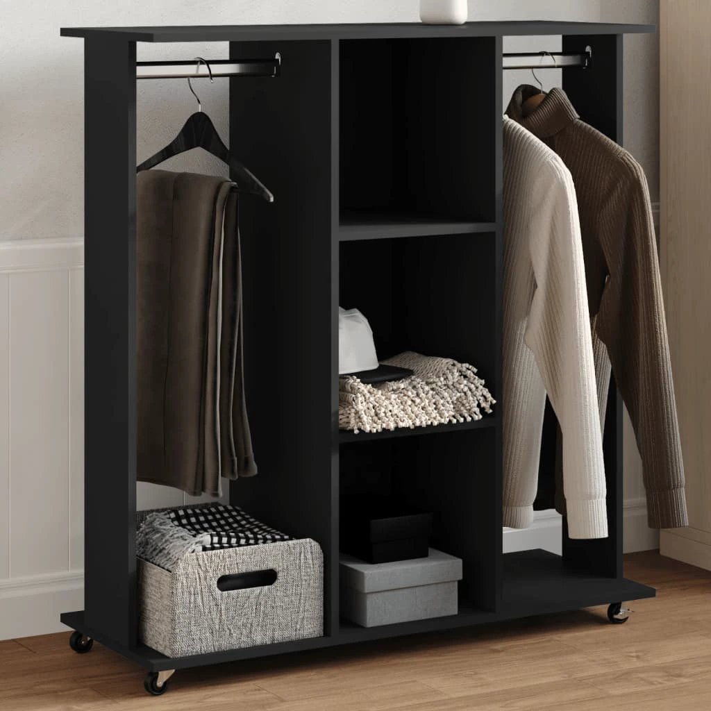 vidaXL Wardrobe with Wheels White 102x38x110 cm Engineered Wood by vidaXL