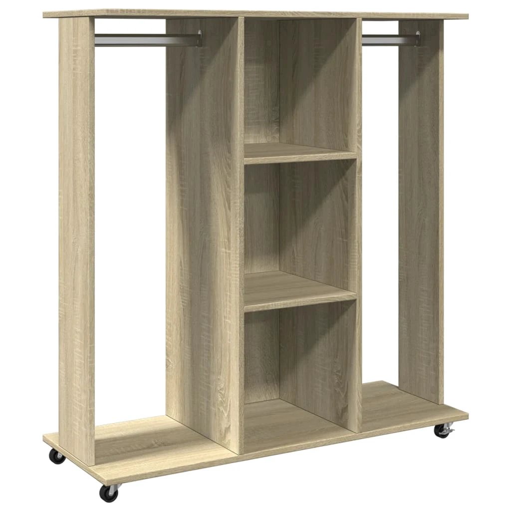 vidaXL Wardrobe with Wheels White 102x38x110 cm Engineered Wood by vidaXL