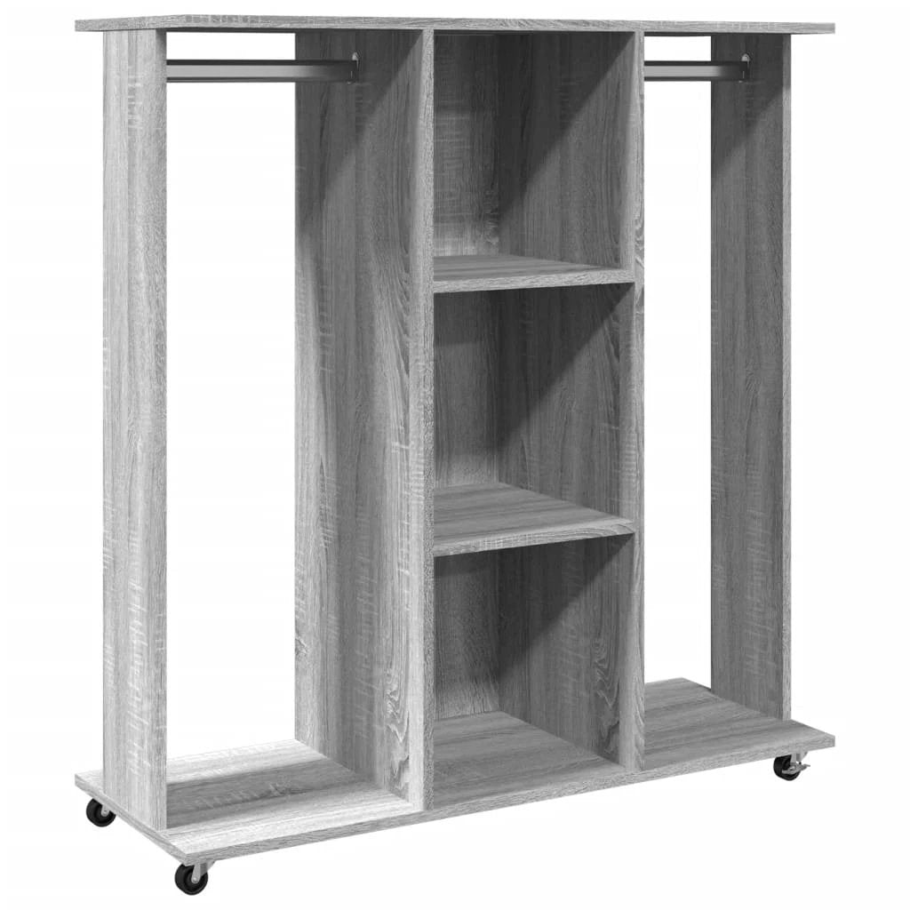 vidaXL Wardrobe with Wheels White 102x38x110 cm Engineered Wood - Wardrobe