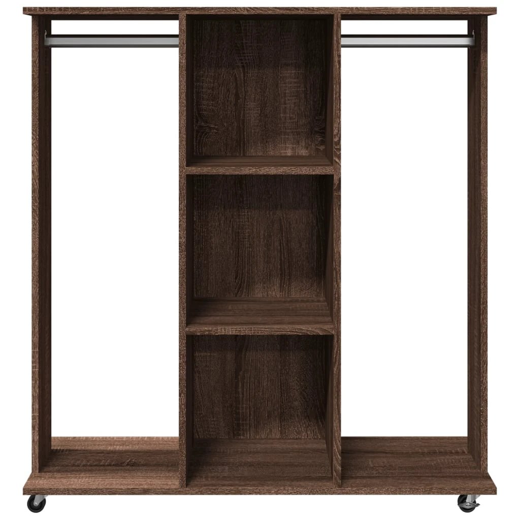 vidaXL Wardrobe with Wheels White 102x38x110 cm Engineered Wood - Wardrobe