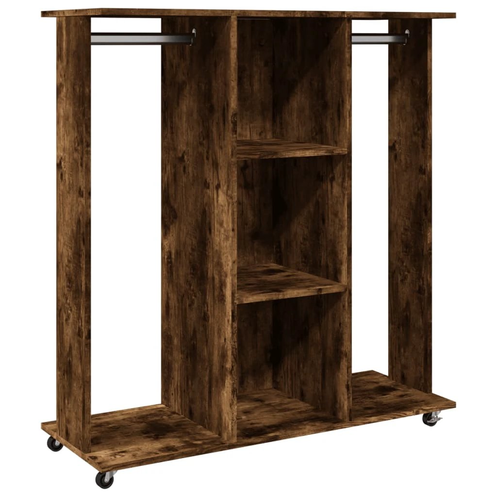 vidaXL Wardrobe with Wheels White 102x38x110 cm Engineered Wood by vidaXL