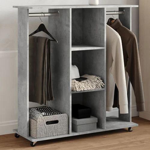 vidaXL Wardrobe with Wheels White 102x38x110 cm Engineered Wood - Wardrobe