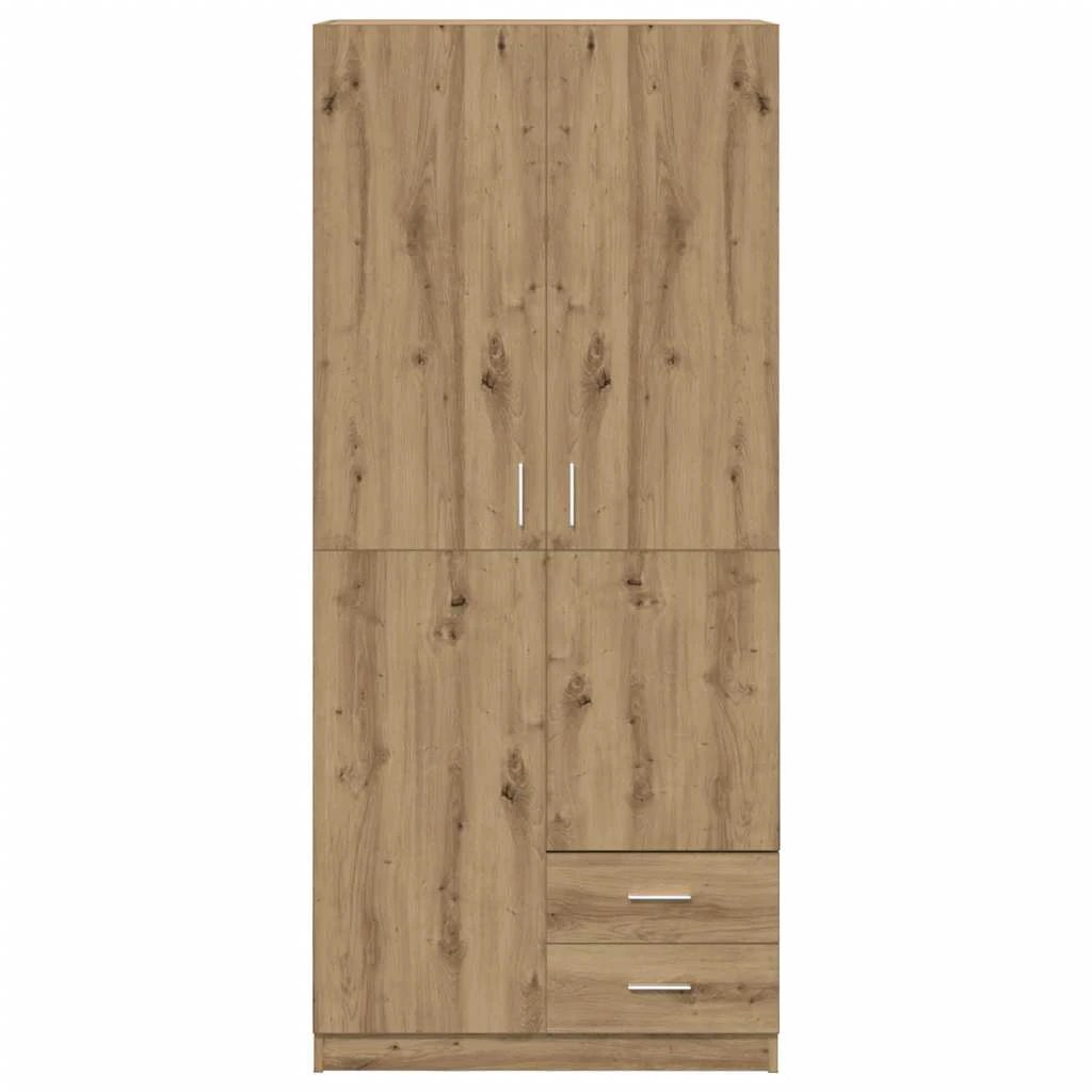 vidaXL Wardrobe Artisian Oak 80x52x180 cm Engineered Wood by vidaXL