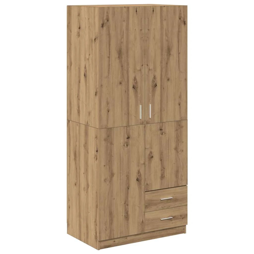 vidaXL Wardrobe Artisian Oak 80x52x180 cm Engineered Wood by vidaXL