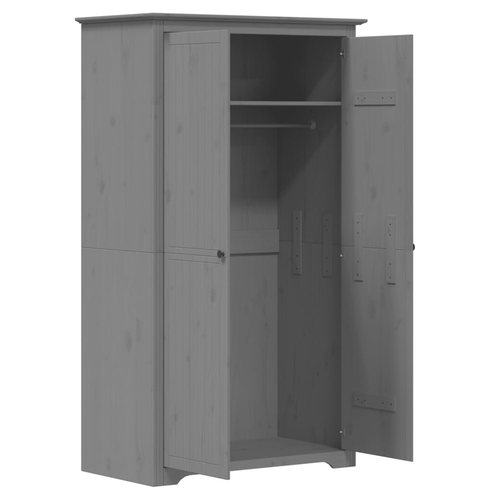 vidaXL Wardrobe BODO Grey 101x52x176.5 cm Solid Wood Pine by vidaXL