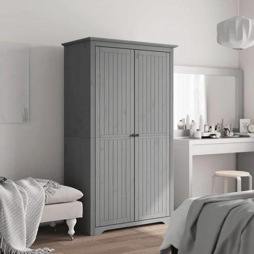 vidaXL vidaXL Wardrobe BODO Grey 101x52x176.5 cm Solid Wood Pine - Wardrobe