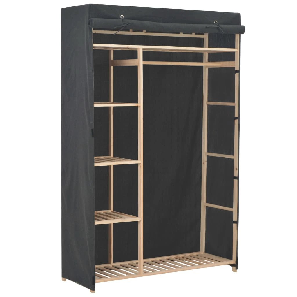vidaXL Wardrobe Fabric and Pinewood 110x40x170 cm - Wardrobe