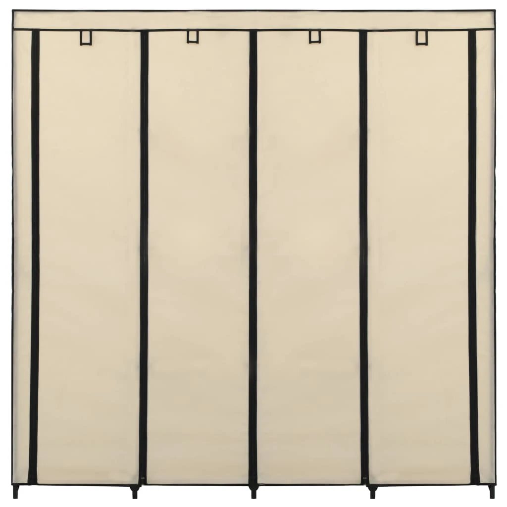 vidaXL Wardrobe with 4 Compartments Black 175x45x170 cm by vidaXL